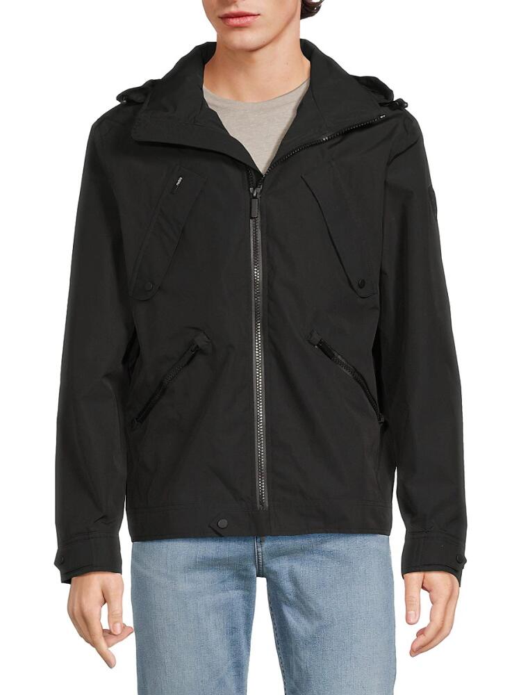 Nobis Men's Hooded Zip Up Tech Jacket - Black Cover