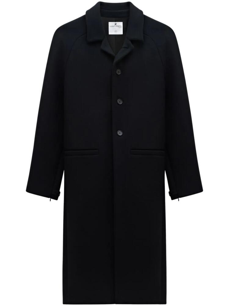 Courrèges zipped-sleeves single-breasted coat - Black Cover