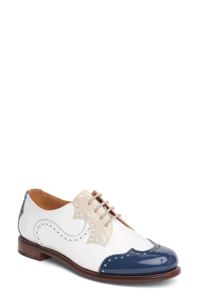 The Office of Angela Scott Ms. Eugenie Wingtip Derby in White And Navy Cover