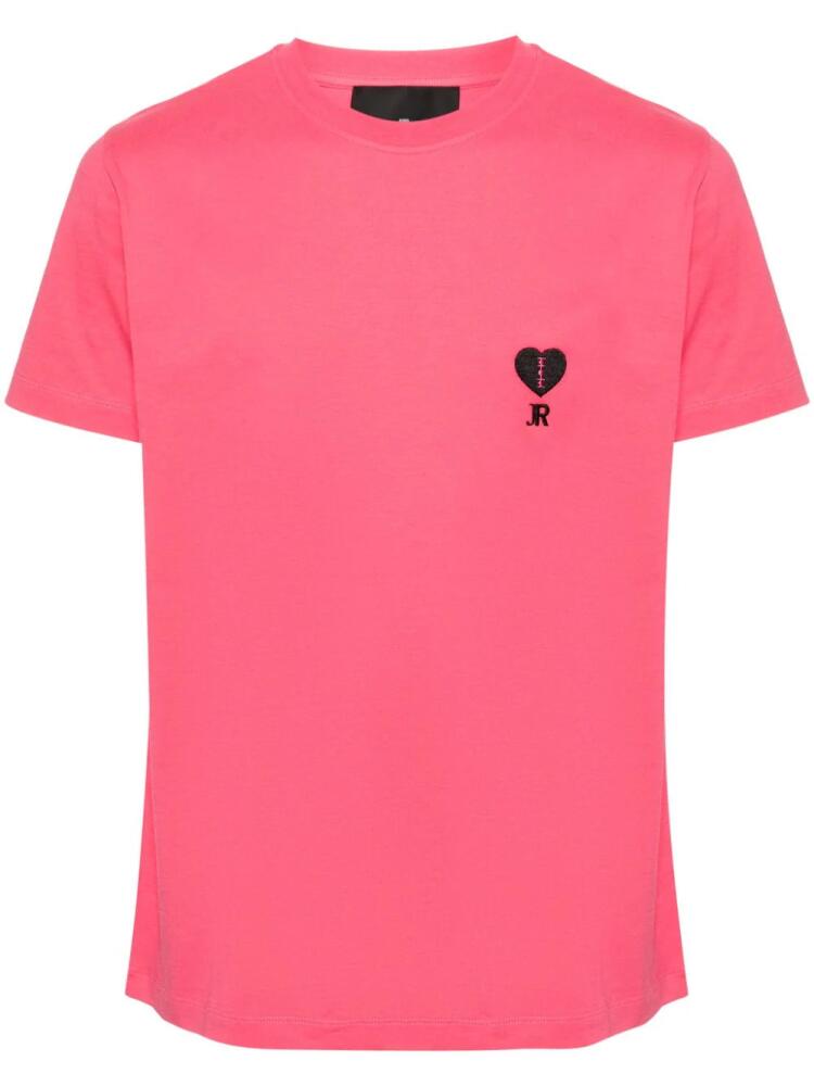 John Richmond logo-embroidered cotton T-shirt - Pink Cover