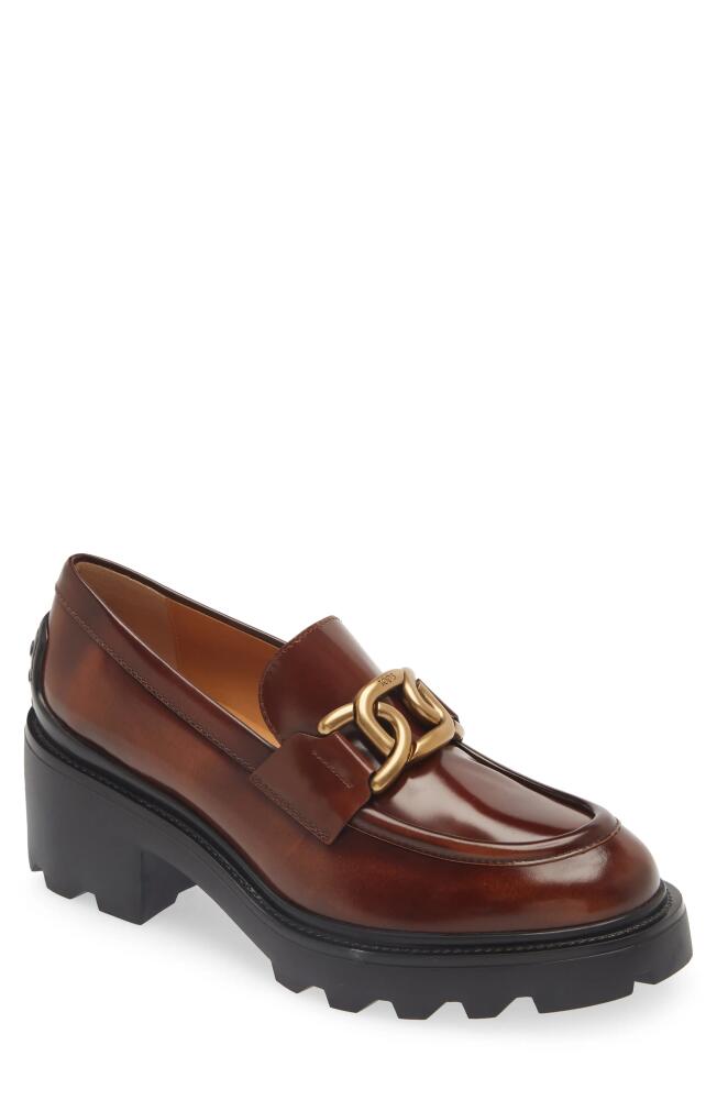 Tod's Carro Platform Loafer in Cuoio Scuro Cover