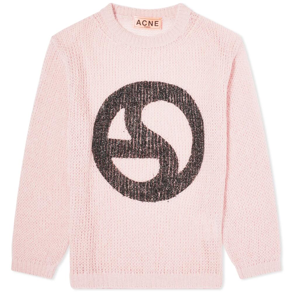 Acne Studios Men's Kitaly Logogram Open Knit Jumper in Blush Pink Cover