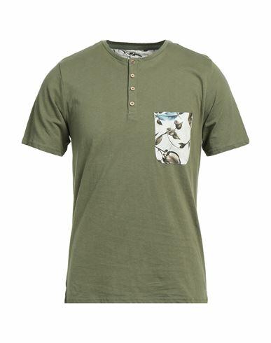 Sseinse Man T-shirt Military green Cotton, Linen Cover