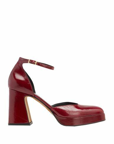 8 By Yoox Leather Platform Tall Pumps Woman Pumps Burgundy Calfskin Cover