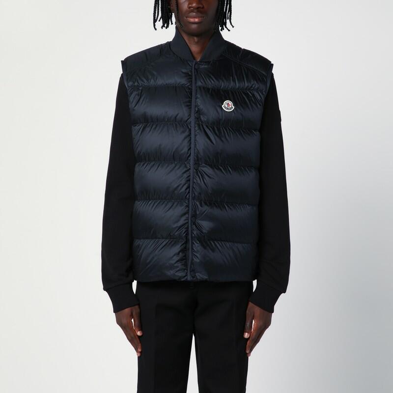 Moncler Blue padded nylon waistcoat Cover