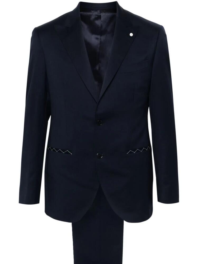 LUIGI BIANCHI MANTOVA single-breasted wool suit - Blue Cover