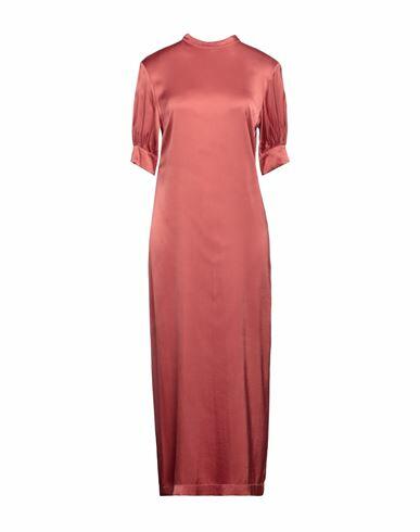 Alessia Santi Woman Midi dress Brick red Viscose, Elastane Cover