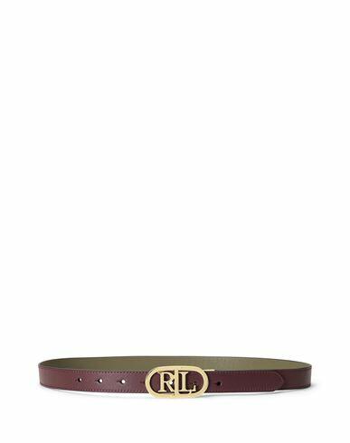 Lauren Ralph Lauren Logo Reversible Leather Belt Woman Belt Burgundy Bovine leather Cover