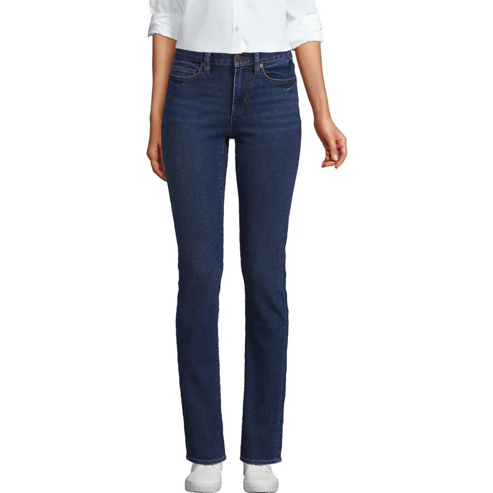 Lands' End Tall Recover Mid Rise Straight Leg Blue Jeans in Port Indigo Cover