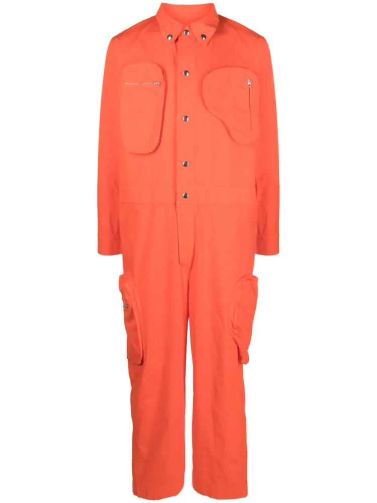 Henrik Vibskov Whisk pockets long-sleeve jumpsuit - Orange Cover