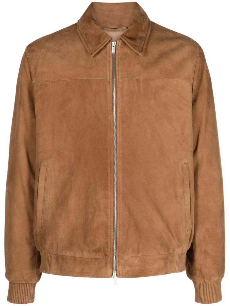 Lardini zip-up suede bomber jacket - Brown Cover