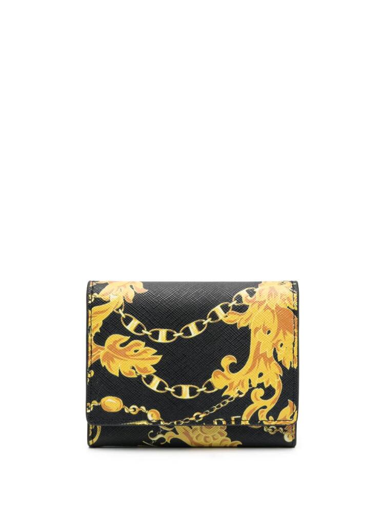 Versace Jeans Couture graphic-print leather wallet - Black Cover