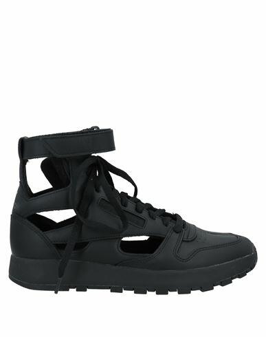 Maison Margiela X Reebok Man Sneakers Black Soft Leather, Textile fibers Cover