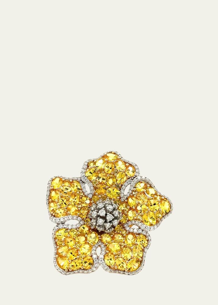 Stefere 18k Yellow Gold Diamond and Yellow Sapphire Ring Cover