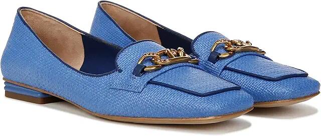 Franco Sarto Tiari Slip-On Square Toe Loafers (Blue Woven Fabric) Women's Flat Shoes Cover