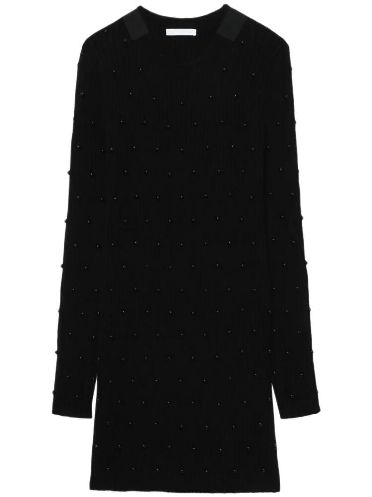 Helmut Lang bead-embellished ribbed-knit dress - Black Cover