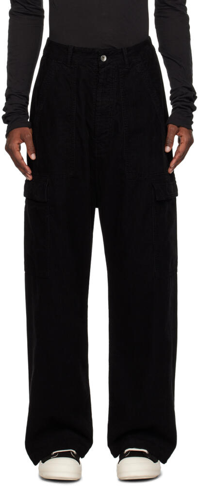 Rick Owens DRKSHDW Black Wide-Leg Cargo Pants Cover