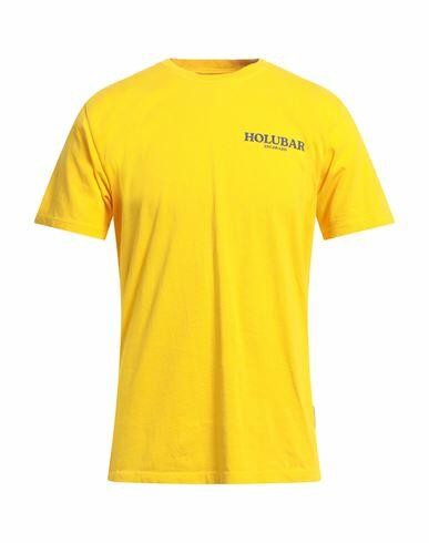 Holubar Man T-shirt Yellow Cotton Cover