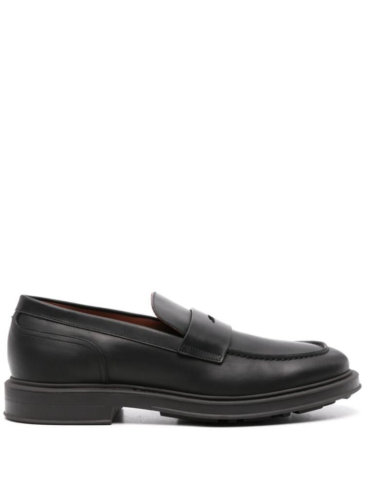 Loro Piana Travis penny-slot leather loafers - Black Cover