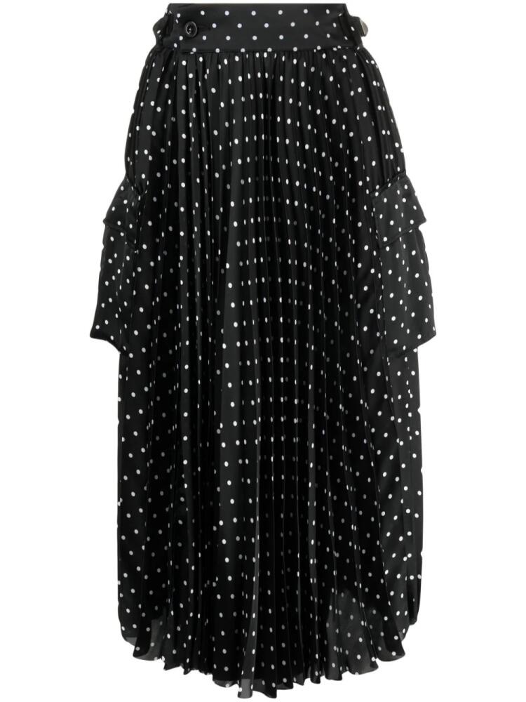 sacai polka-dot pleated skirt - Black Cover