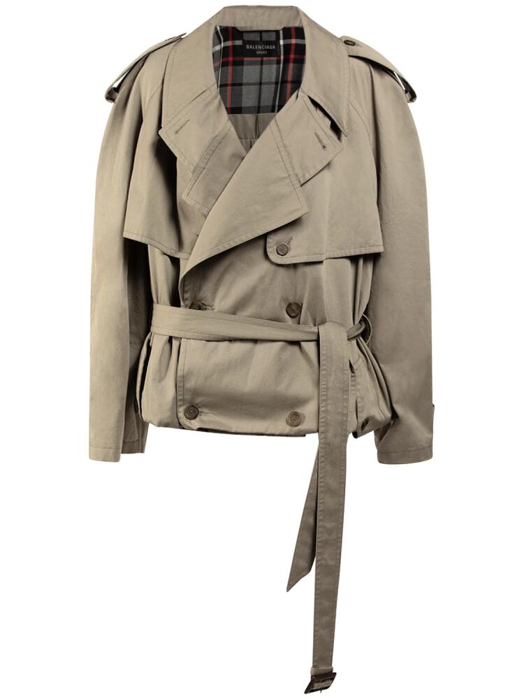 BALENCIAGA Folded Cotton Trench Coat Cover