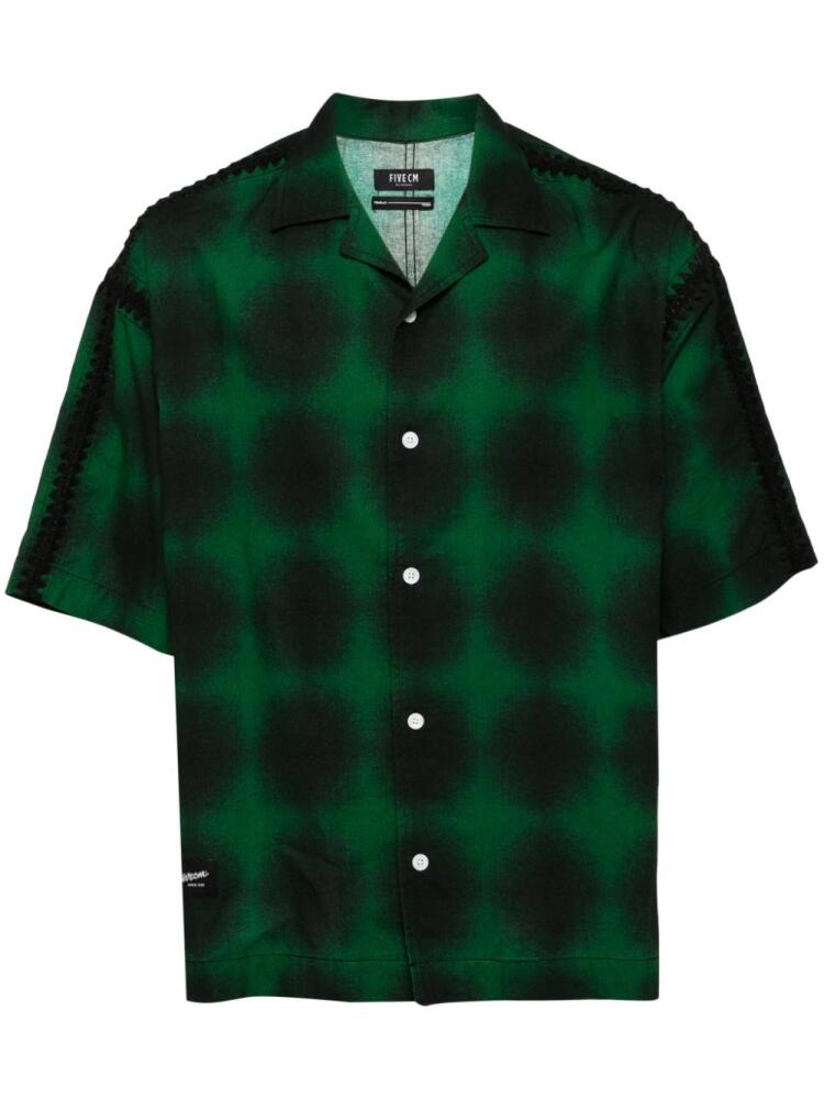 FIVE CM abstract-pattern cotton shirt - Green Cover