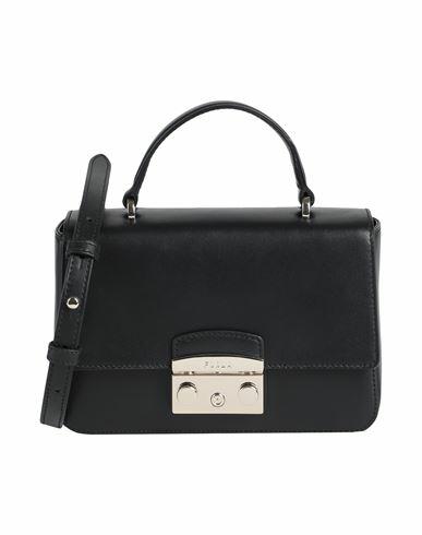 Furla Metropolis Mini Top Handle Woman Handbag Black Leather Cover