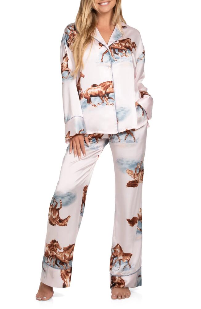 Midnight Bakery Wild Horses Satin Pajamas in Cream Cover