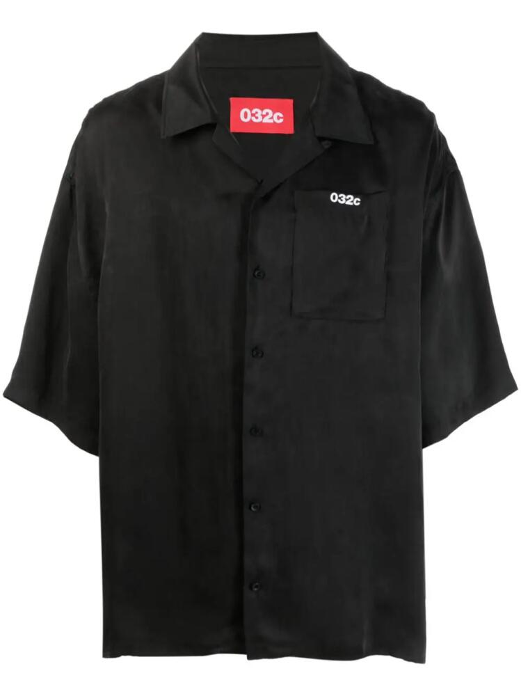 032c logo-print lyocell shirt - Black Cover