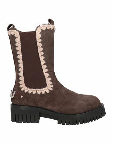 Mou Woman Ankle boots Dark brown Shearling Cover