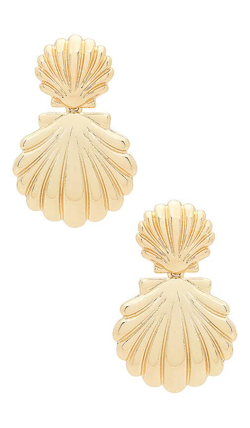 BaubleBar Out of This Shell Earrings in Metallic Gold Cover