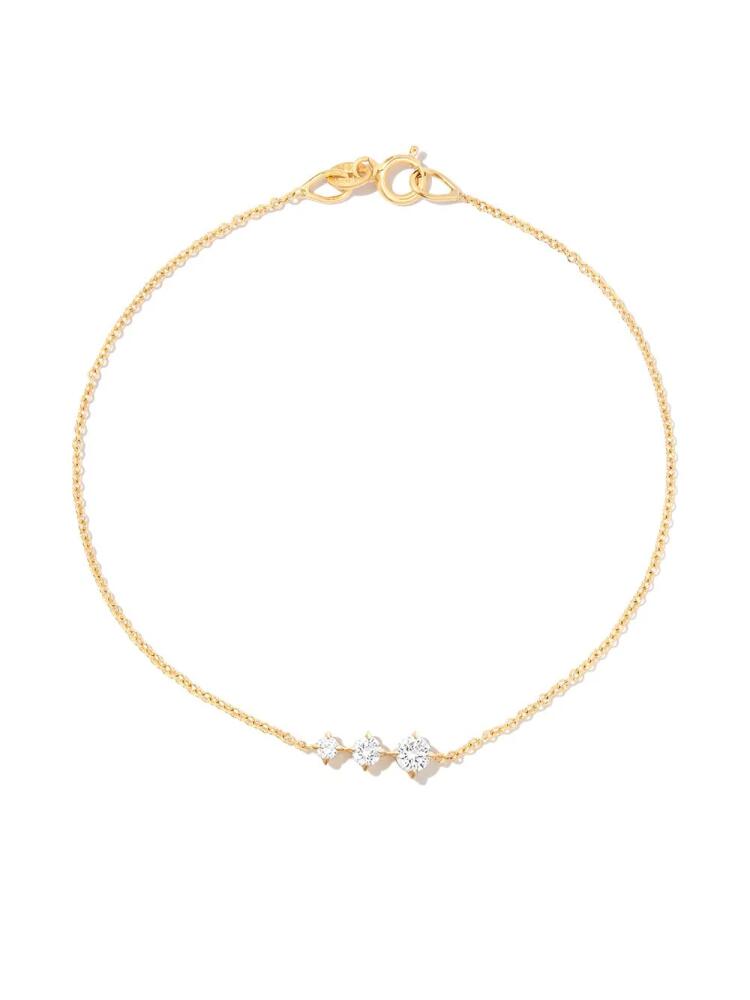 Lizzie Mandler Fine Jewelry 14kt yellow old Éclat Floating diamond bracelet - Gold Cover