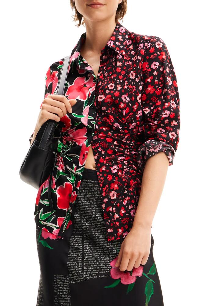 Desigual Floral Gathered Shirt Cover