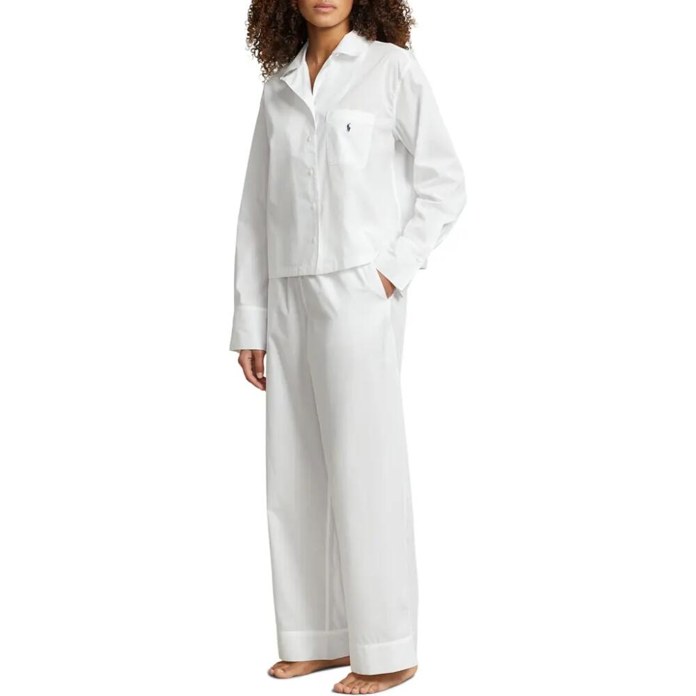 Polo Ralph Lauren Cotton Poplin Pajamas in White Cloud Cover