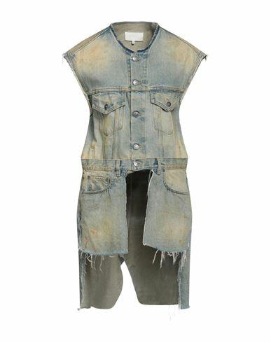 Maison Margiela Woman Denim outerwear Blue Cotton, Brass Cover