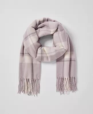 Ann Taylor Fringe Plaid Scarf Cover