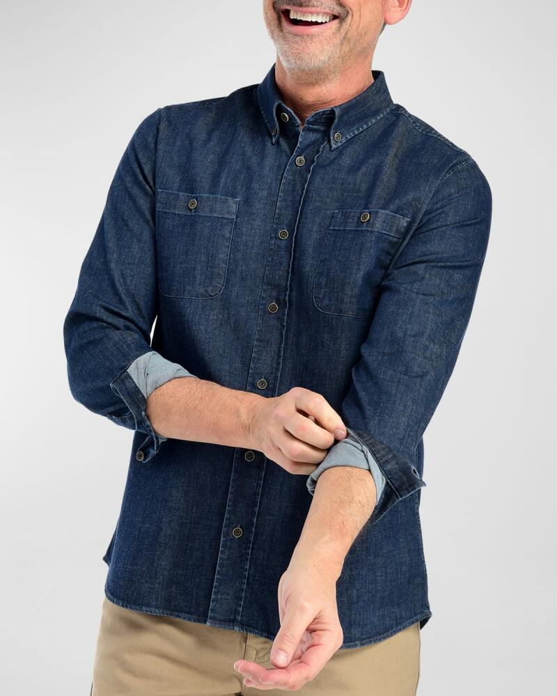 Fisher + Baker Men's Tanner Indigo Denim Sport Shirt Cover