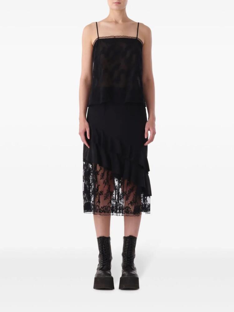 Jason Wu lace detailing ruffled skirt - Black Cover