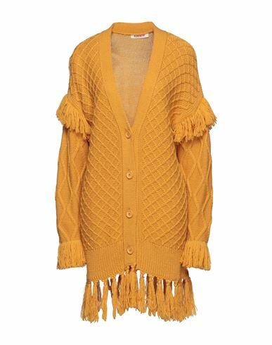 Kontatto Woman Cardigan Ocher Wool, Acrylic Cover