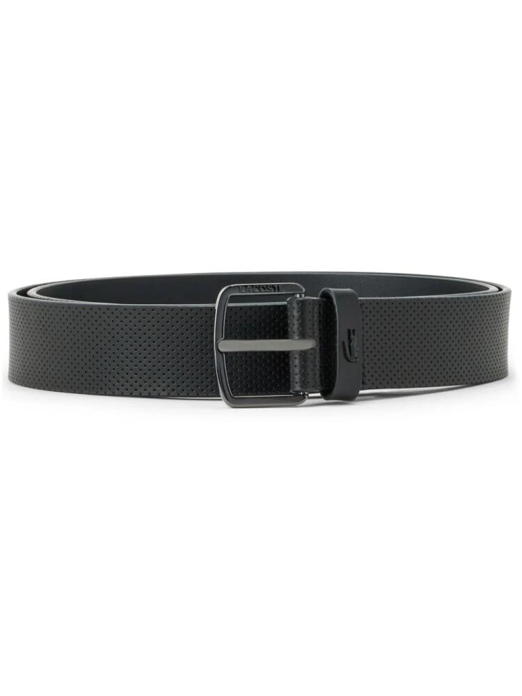 Lacoste logo-engraved leather belt - Black Cover