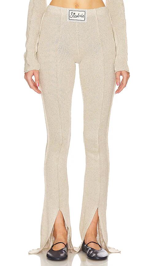 SIEDRES Mult Front Slit Pants in Beige Cover