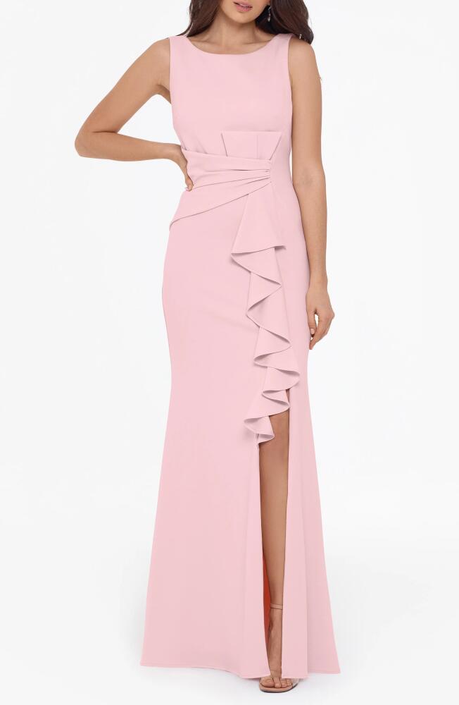 Betsy & Adam Ruffle Bow Gown in Rose Cover