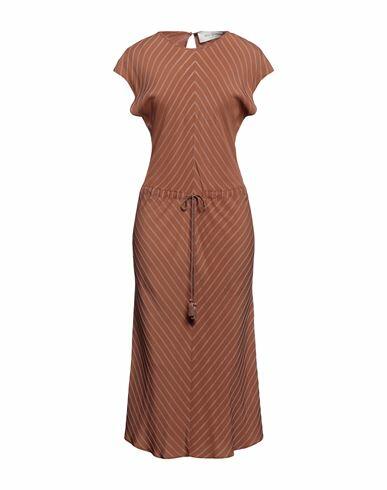 Katia Giannini Woman Midi dress Camel Acetate, Silk, Polyester Cover