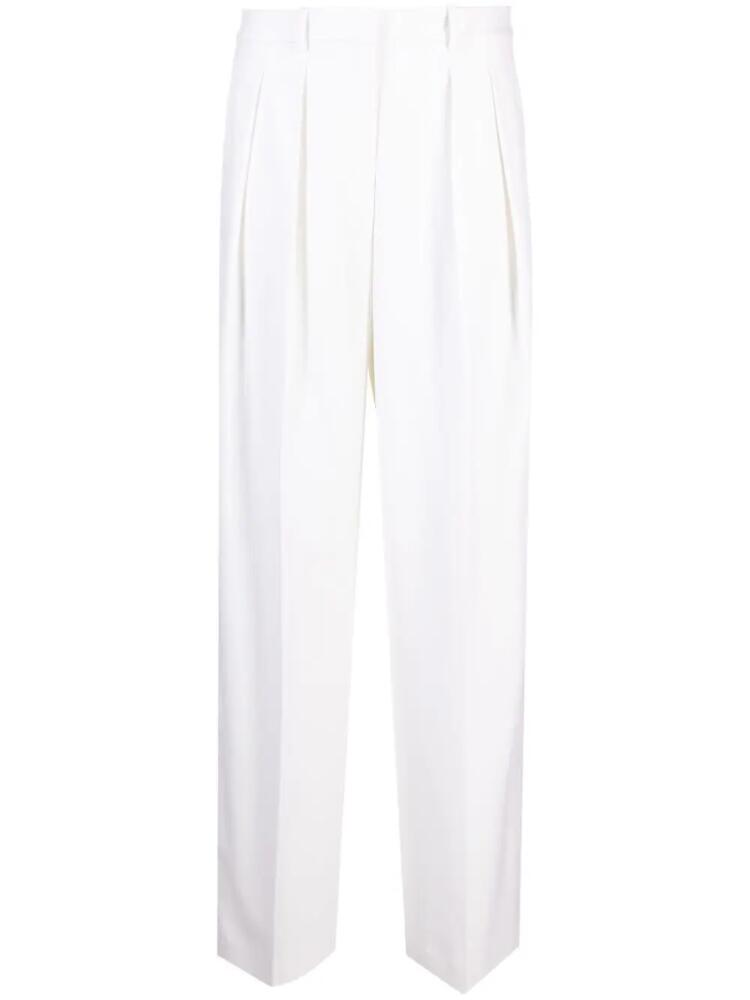 Theory high-waist pleated tailored trousers - Neutrals Cover