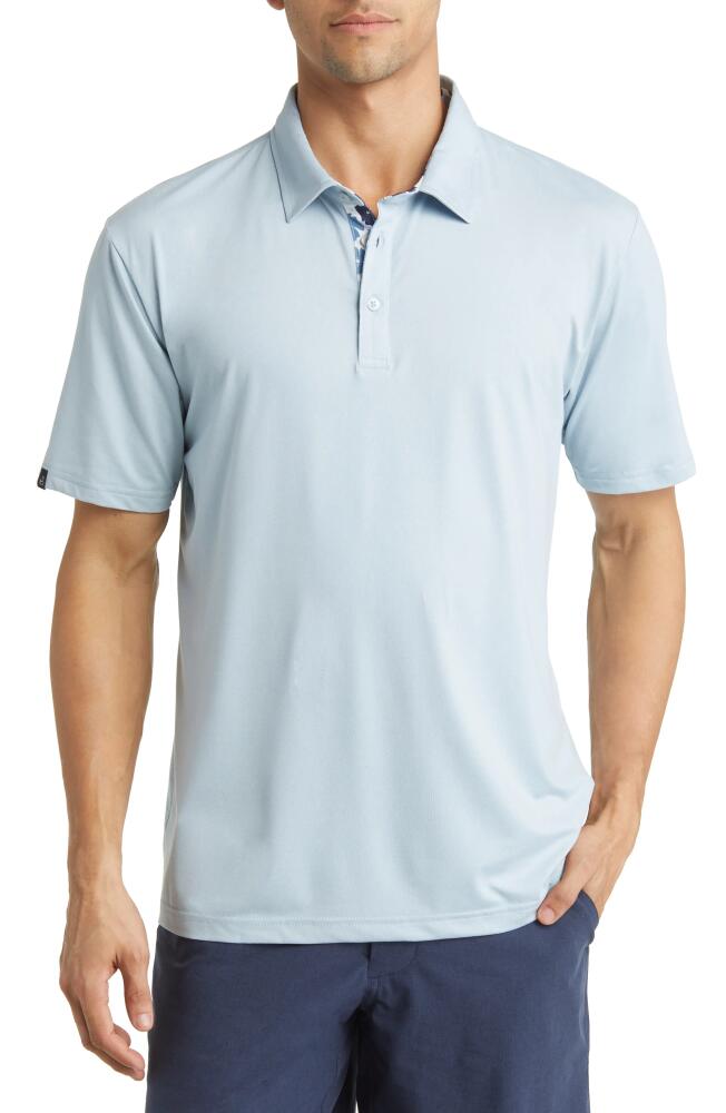 Swannies James Solid Stretch Golf Polo in Sky Heather Cover