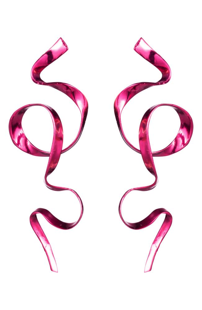 Sterling King Allegro Ribbon Drop Earrings in Fuchsia Cover