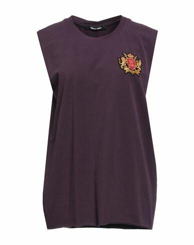 Odi Et Amo Woman T-shirt Deep purple Cotton Cover