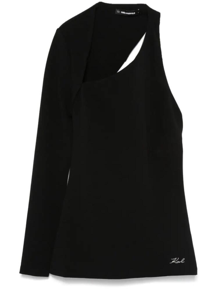 Karl Lagerfeld asymmetric jersey top - Black Cover