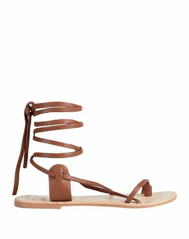 Manebí Woman Thong sandal Tan Soft Leather Cover