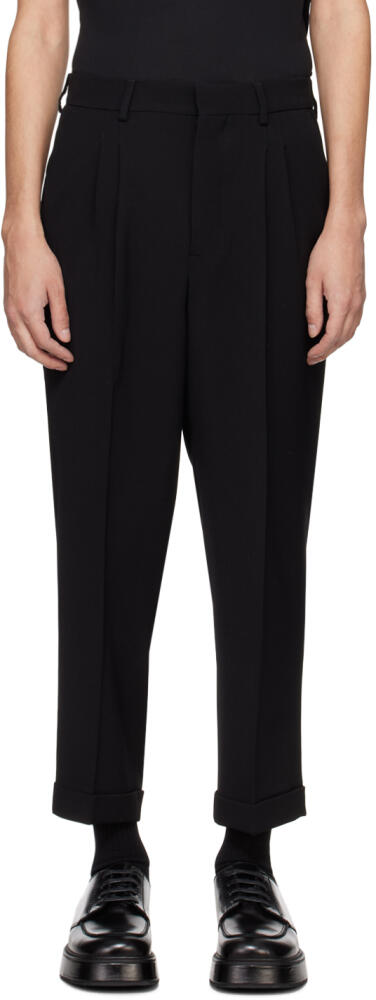 AMI Paris Black Carrot-Fit Trousers Cover